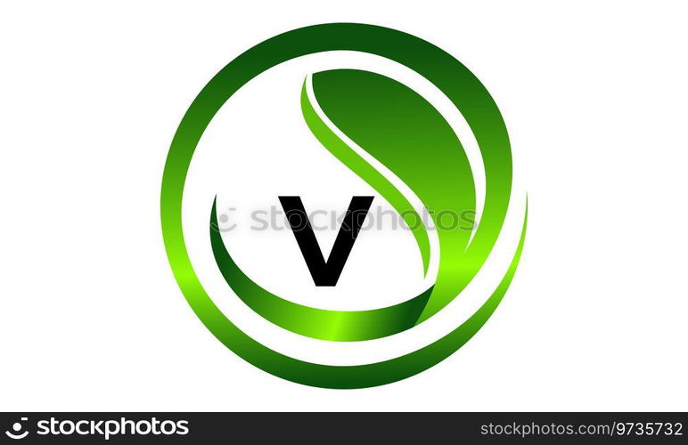 Leaf Initial V Logo Design Template Vector