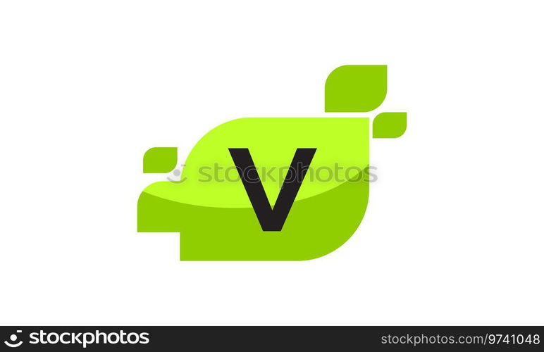 Leaf Initial V Logo Design Template Vector