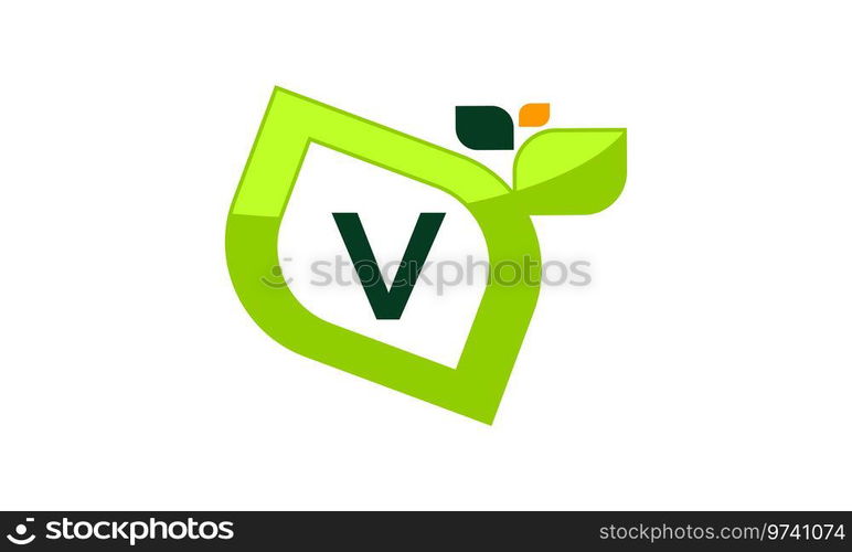Leaf Initial V Logo Design Template Vector