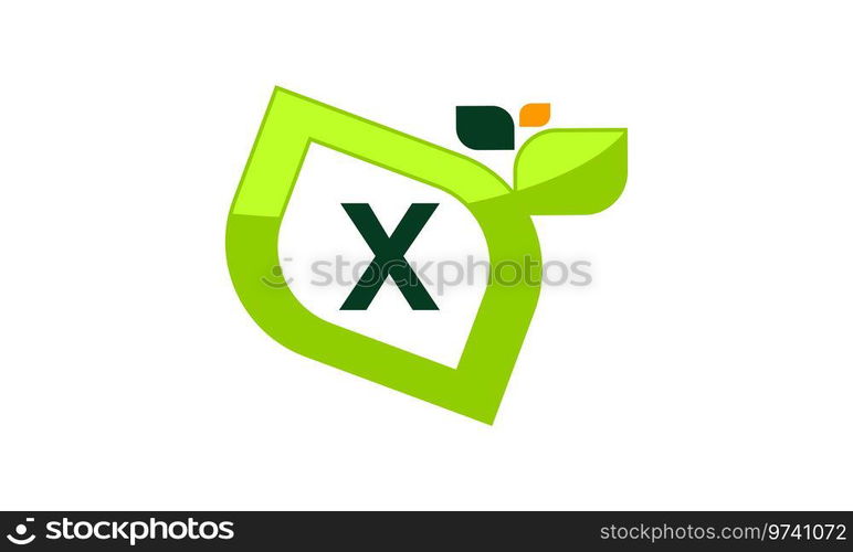 Leaf Initial X Logo Design Template Vector