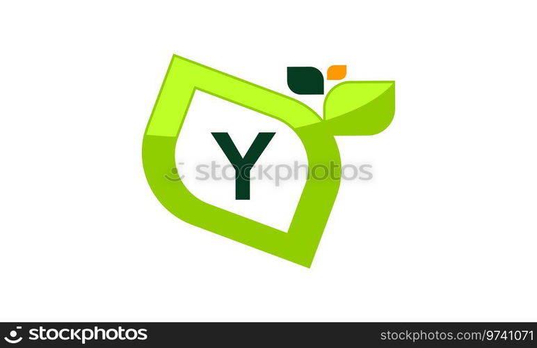 Leaf Initial Y Logo Design Template Vector