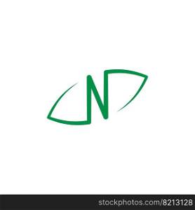 leaf letter n green logo icon symbol design