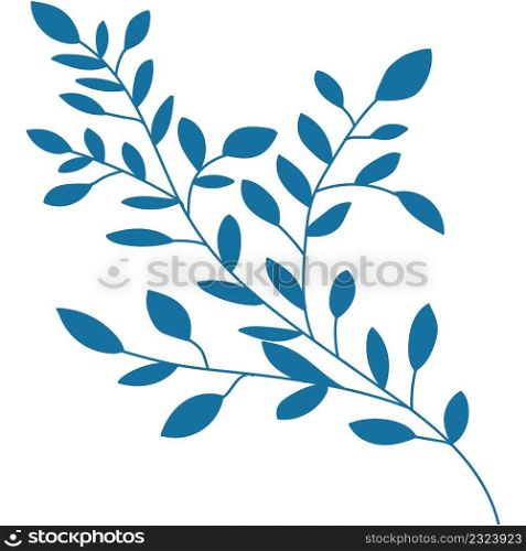 Leaf Line Art With Shapes In Pastel