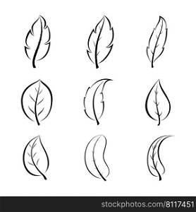 Leaf line design icons