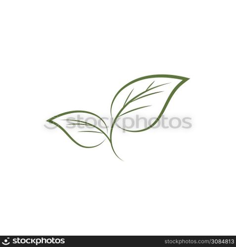 Leaf line icons vector leaves logo design