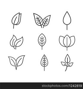 Leaf line logo vector template illustration