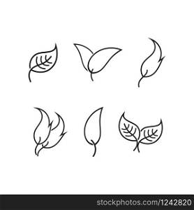 Leaf line logo vector template illustration