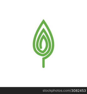 Leaf logo and icon vector template design
