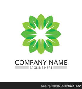 leaf logo design vector for nature symbol template editable,Green leaf logo ecology nature element vector icon. 