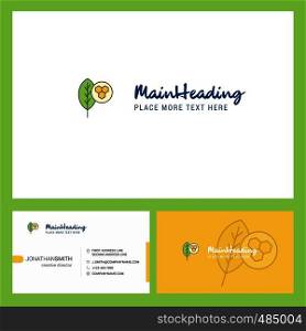 Leaf Logo design with Tagline & Front and Back Busienss Card Template. Vector Creative Design