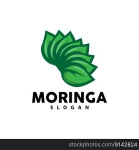 Leaf Logo, Eco Green Plant Vector, Green Earth Care Recycling Design, Moringa Leaf Logo Icon Template Illustration