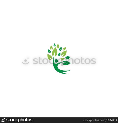 leaf logo icon illustration. community, vector design care