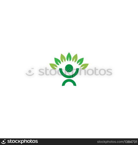 leaf logo icon illustration. community, vector design care