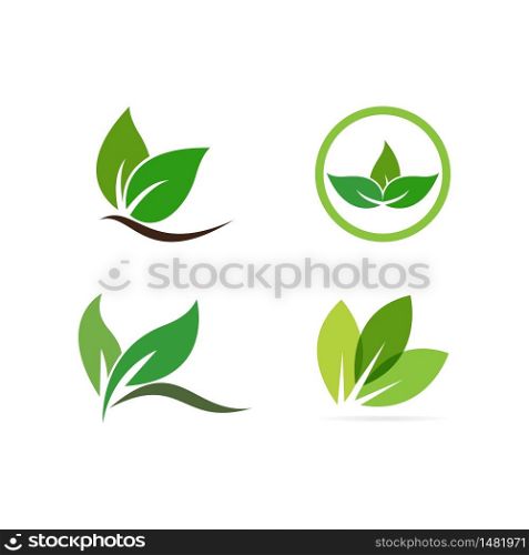 leaf logo illustration nature element vector