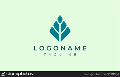 Leaf logo template with simple shape