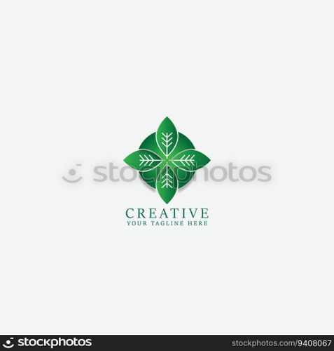  leaf logo vector