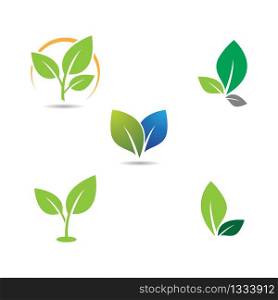 Leaf logo vector icon illustration