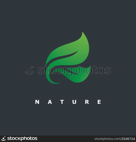 Leaf logo vector nature symbol template design