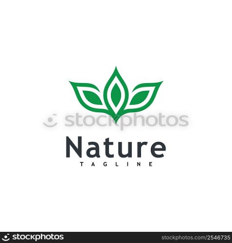 Leaf logo vector nature symbol template design