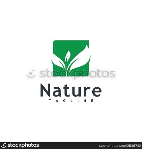 Leaf logo vector nature symbol template design