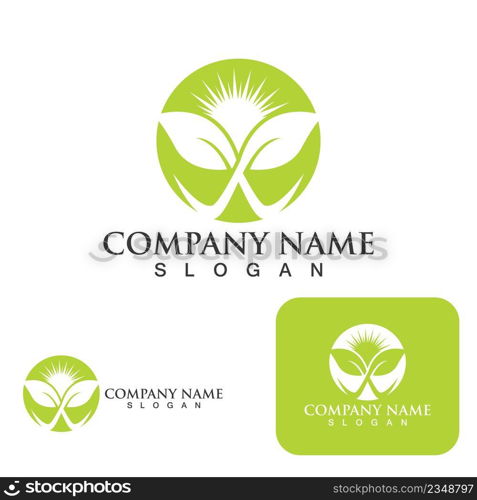 leaf  Logos of green Tree ecology nature element vector