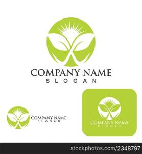 leaf  Logos of green Tree ecology nature element vector