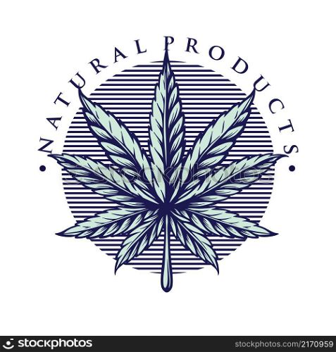 Leaf Marijuana Vintage Style Vector illustrations for your work Logo, mascot merchandise t-shirt, stickers and Label designs, poster, greeting cards advertising business company or brands.