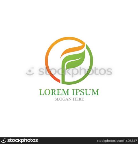 Leaf nature logo and symbol vector