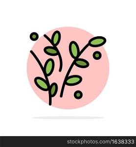 Leaf, Nature, Plant, Spring Abstract Circle Background Flat color Icon