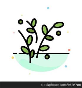Leaf, Nature, Plant, Spring Abstract Flat Color Icon Template