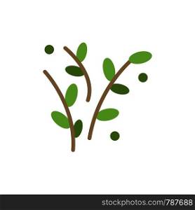 Leaf, Nature, Plant, Spring Flat Color Icon. Vector icon banner Template