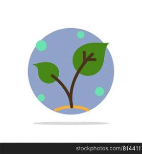 Leaf, Nature, Spring, Sprout, Tree Abstract Circle Background Flat color Icon