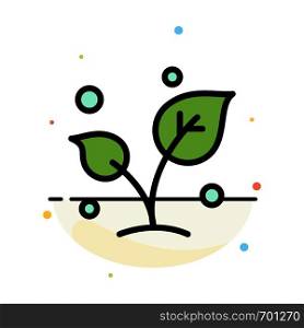 Leaf, Nature, Spring, Sprout, Tree Abstract Flat Color Icon Template