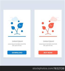 Leaf, Nature, Spring, Sprout, Tree  Blue and Red Download and Buy Now web Widget Card Template