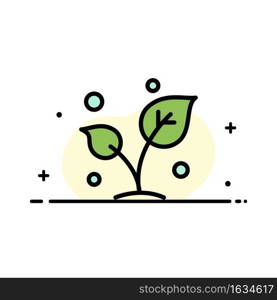 Leaf, Nature, Spring, Sprout, Tree  Business Flat Line Filled Icon Vector Banner Template