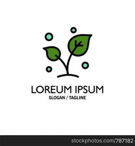 Leaf, Nature, Spring, Sprout, Tree Business Logo Template. Flat Color