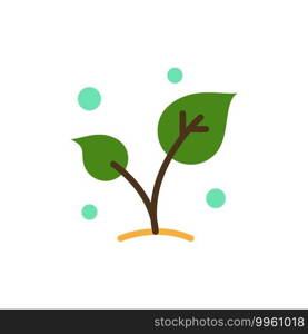 Leaf, Nature, Spring, Sprout, Tree  Flat Color Icon. Vector icon banner Template