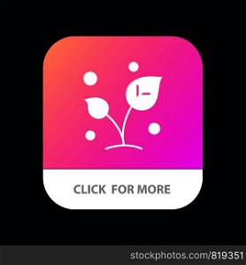Leaf, Nature, Spring, Sprout, Tree Mobile App Button. Android and IOS Glyph Version