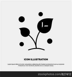 Leaf, Nature, Spring, Sprout, Tree solid Glyph Icon vector