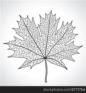 Leaf of a maple, nature symbol monochrome vector.