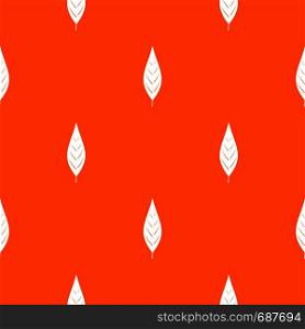 Leaf of willow pattern repeat seamless in orange color for any design. Vector geometric illustration. Leaf of willow pattern seamless