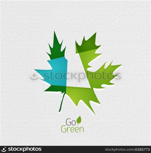 Leaf on paper vector template