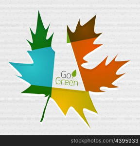 Leaf on paper vector template