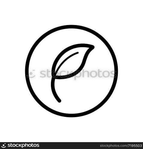 Leaf. Outline icon in a circle. Isolated nature vector illustration