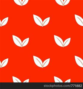 Leaf pattern repeat seamless in orange color for any design. Vector geometric illustration. Leaf pattern seamless