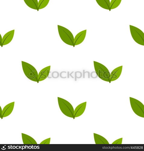 Leaf pattern seamless background in flat style repeat vector illustration. Leaf pattern seamless