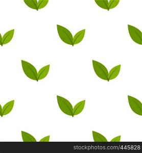 Leaf pattern seamless background in flat style repeat vector illustration. Leaf pattern seamless
