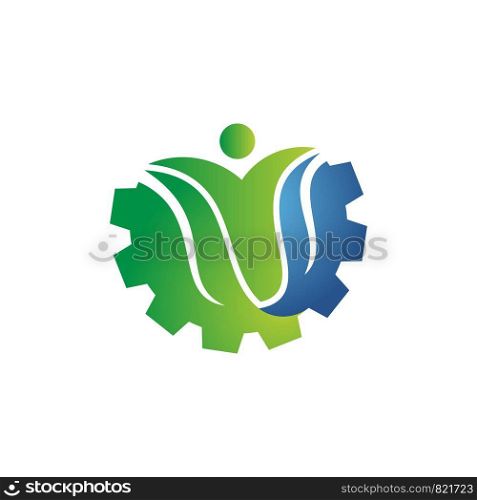 leaf people logo template