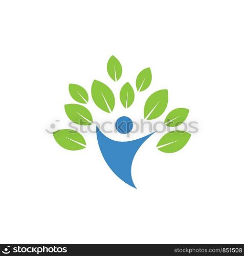 leaf people logo template