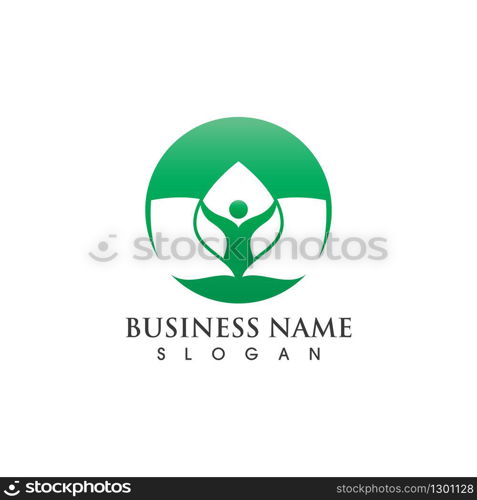leaf people logo vector image